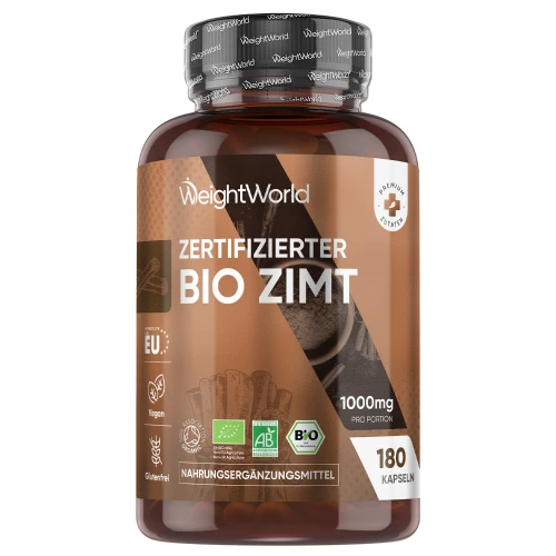 Bio Ceylon Zimt Kapseln - 500mg 180 Kapseln - 100% Bio Cassia Zimt höchster Qualität aus Sri Lanka - für Herz, Verdauung und Gewichtsmanagement
