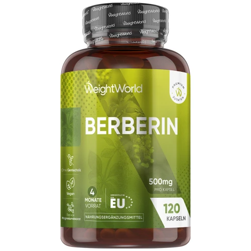 Berberin Kapseln  500 mg 120 Kapseln  Natürliche Wellness-Ergänzung  WeightWorld