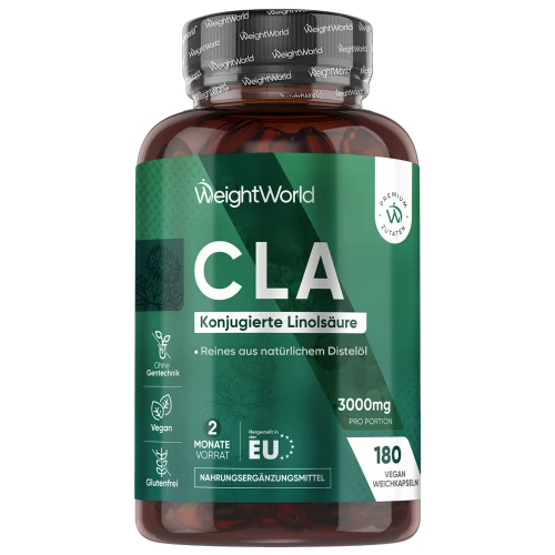 CLA Softgel Kapseln - Ergänzung mit essentiellen Fettsäuren - 180 Kapseln