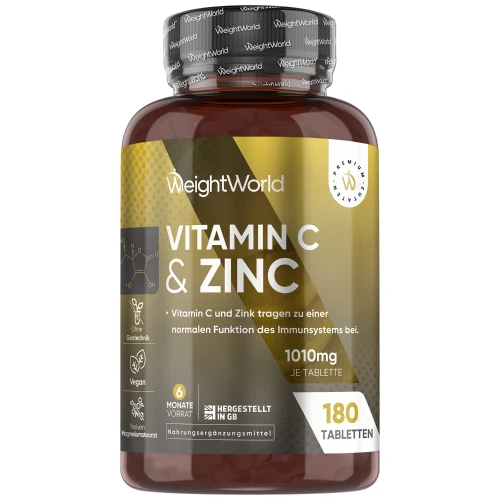Vitamin C und Zink für das Immunsystem  1.000 mg, 180 Tabletten  Online bestellen